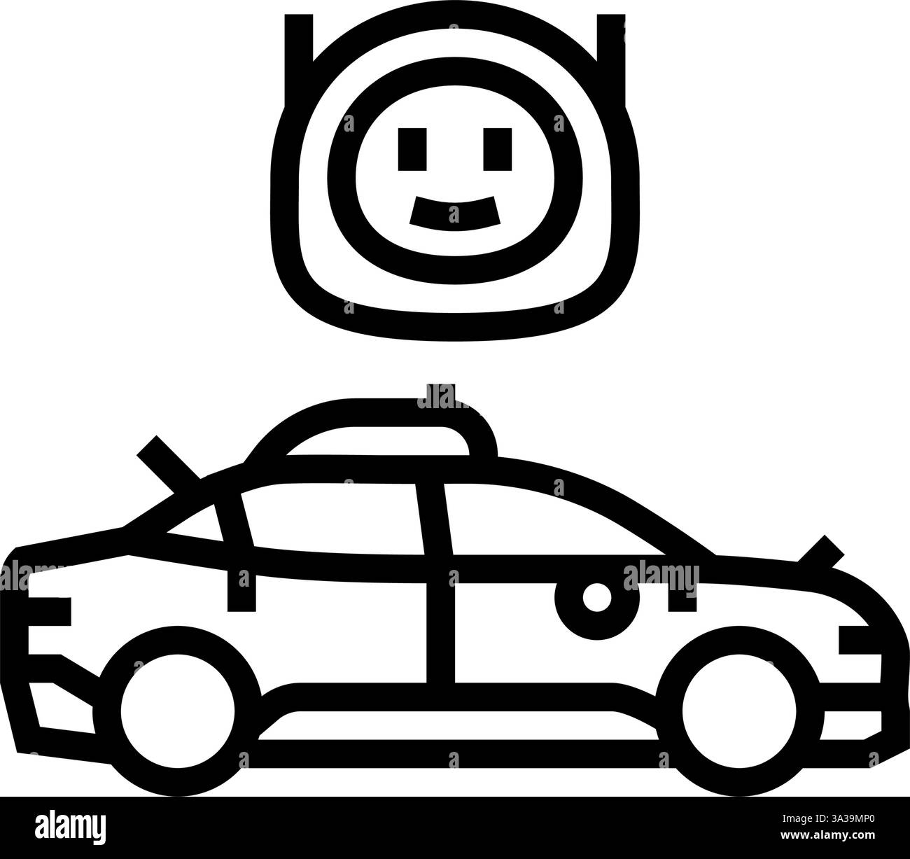 autonomous vehicle industry line icon vector illustration Stock Vector ...