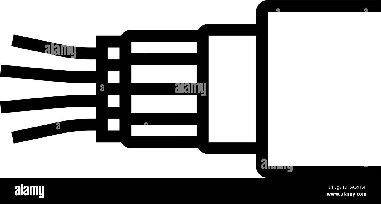 fiber optic cable industry line icon vector illustration Stock Vector ...