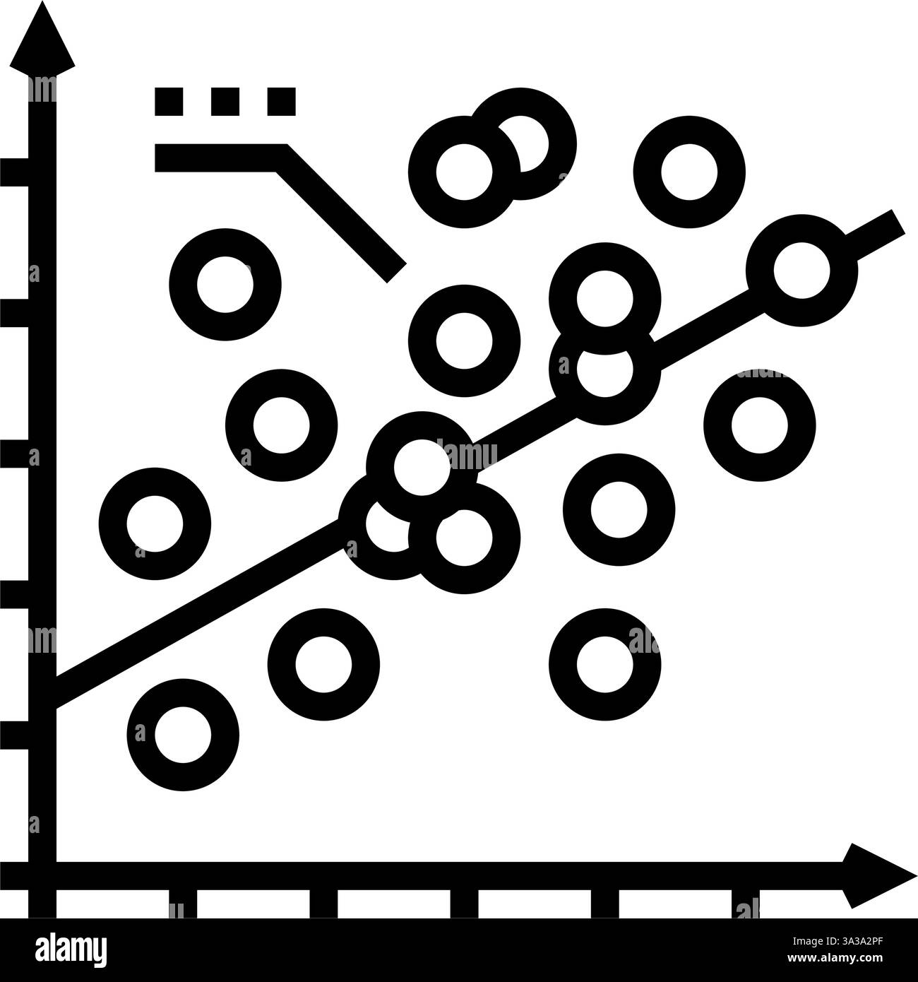 regression graph machine learning line icon vector. regression graph ...
