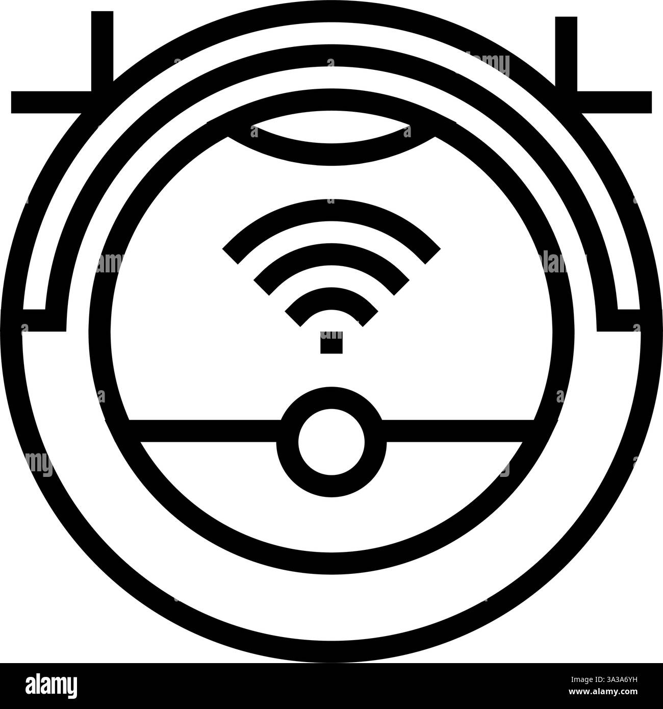 vacuum cleaner smart home line icon vector illustration Stock Vector ...