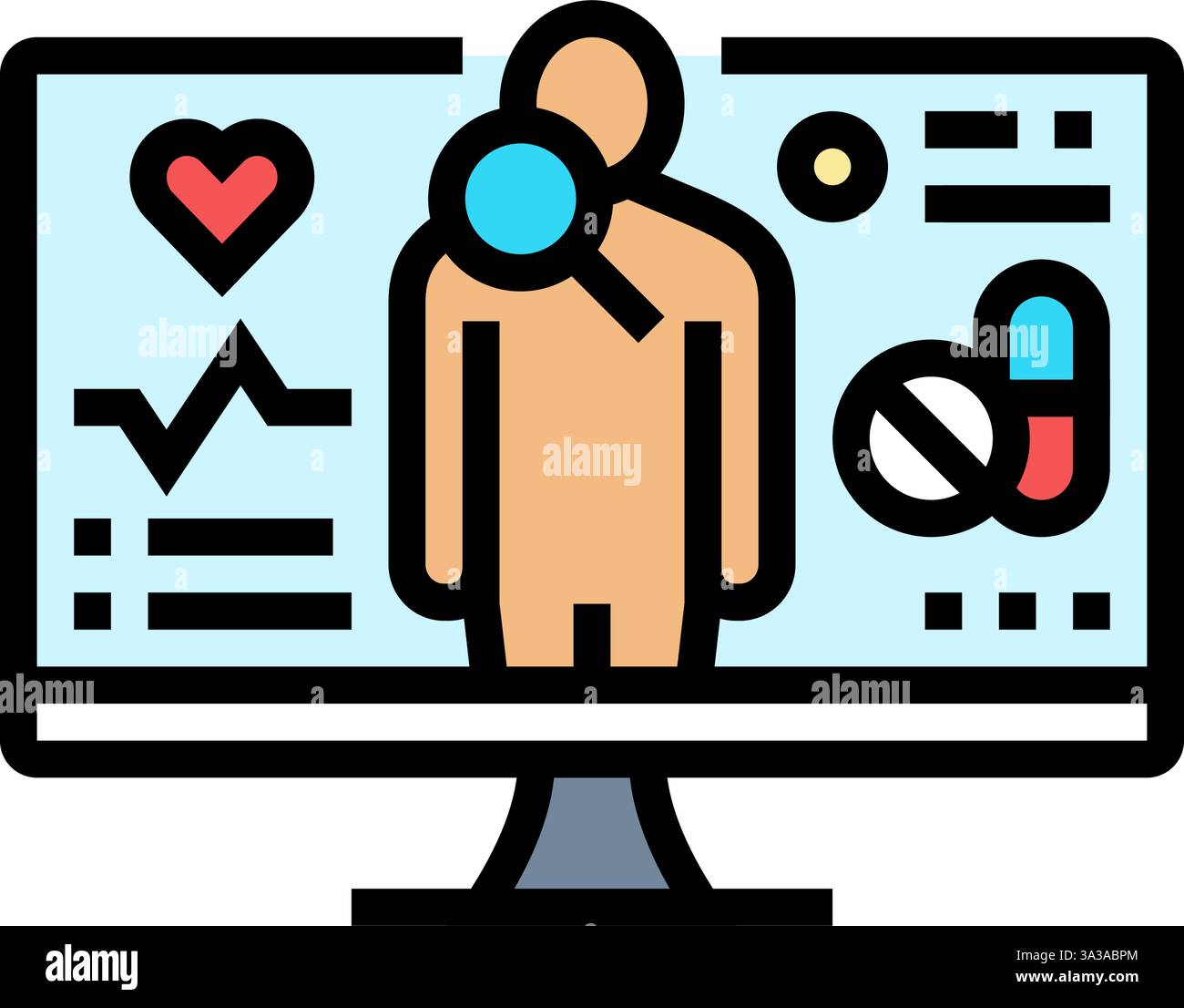 health data analytics healthcare innovation color icon vector ...