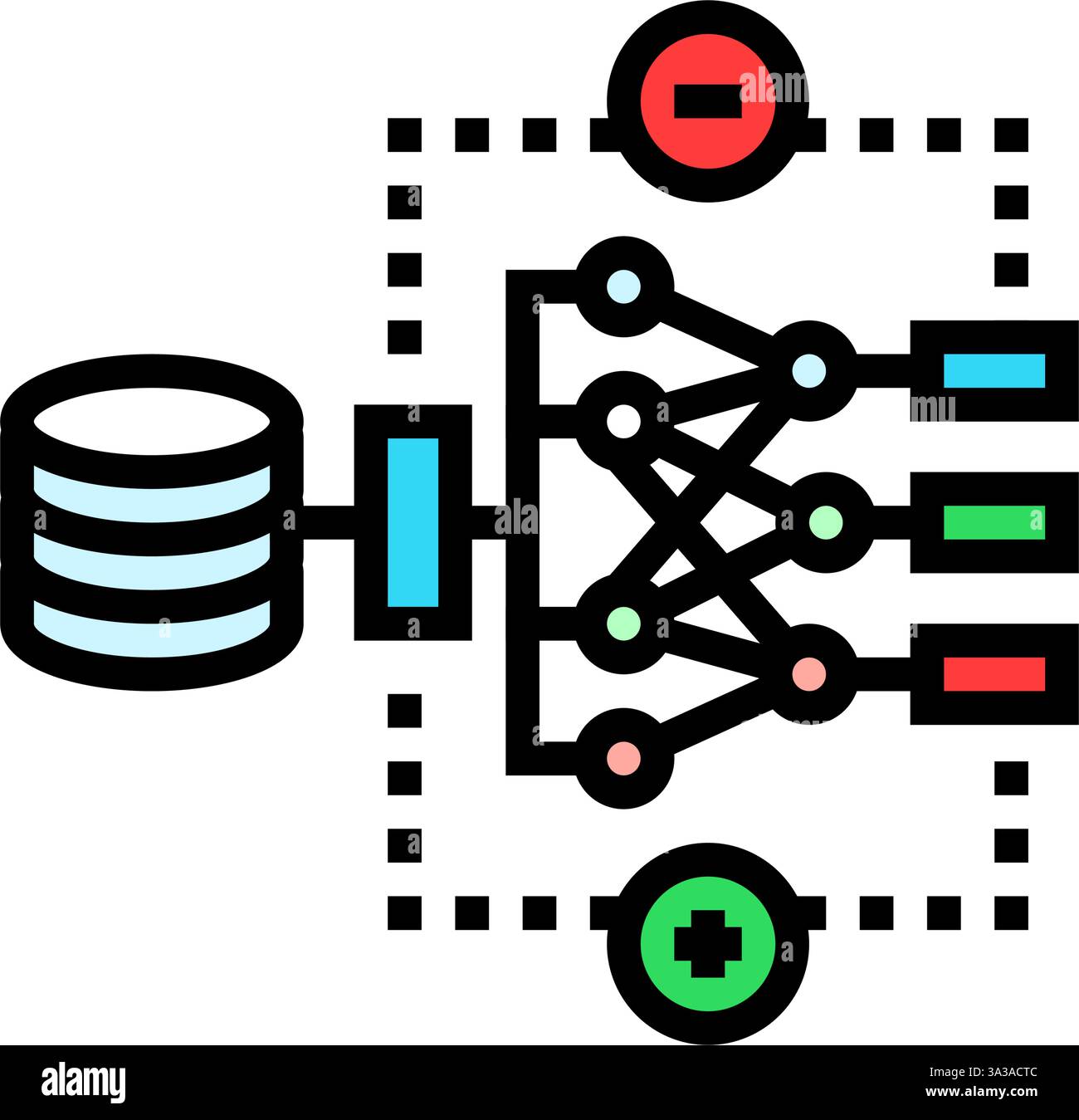 reinforcement learning machine color icon vector illustration Stock ...