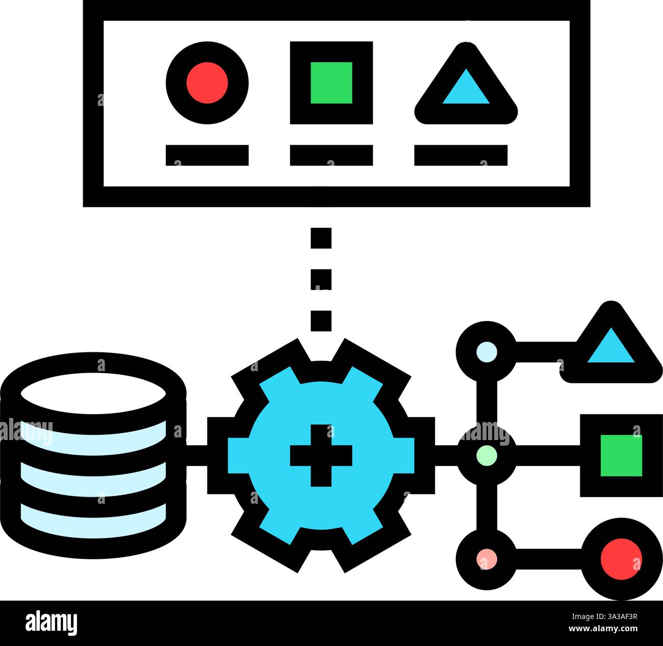supervised learning machine color icon vector illustration Stock Vector ...