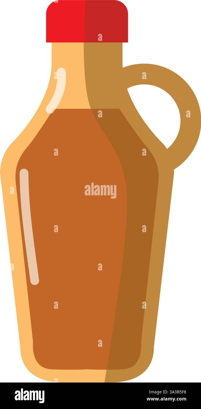 2D flat vector illustration maple syrup bottle icon isolated on a white background. Stock Vector