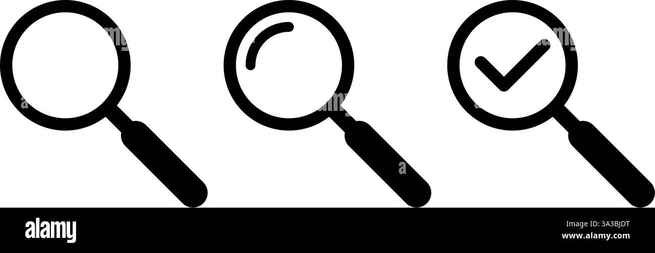 Magnifying glass icon symbol set Stock Vector Image & Art - Alamy