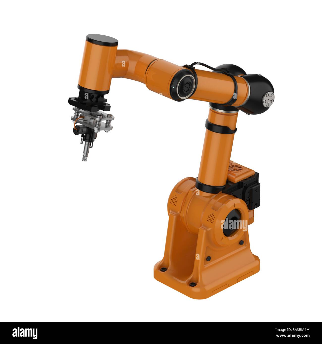 3d rendering welding robotic arm isolated on white Stock Photo