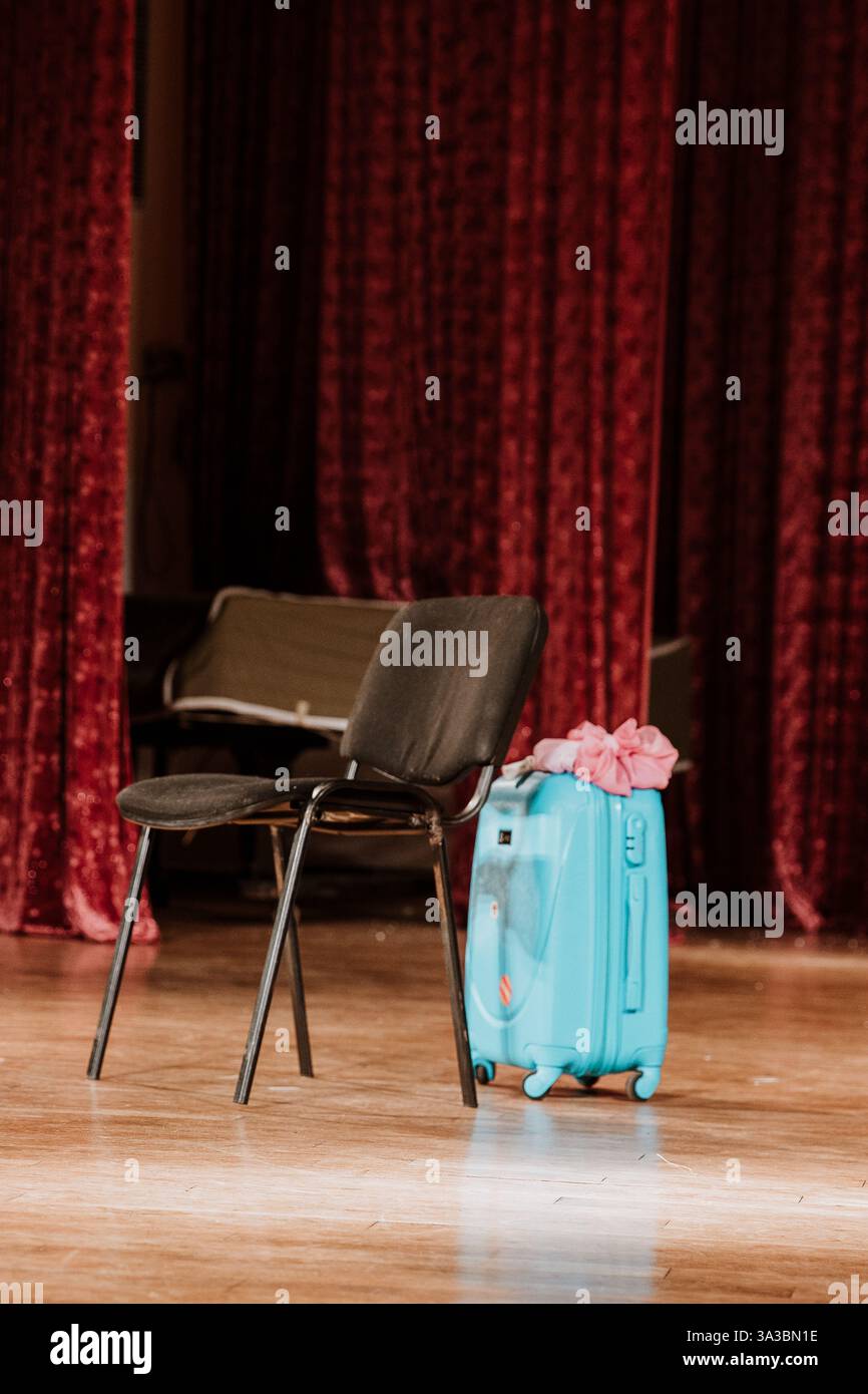 stage in the theater, props for the performance, theater decor Stock ...