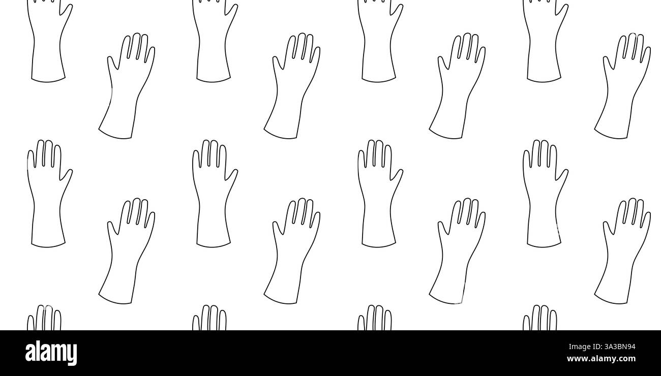 Pattern of outlined hands creating a repetitive design suitable for diverse applications Stock Vector
