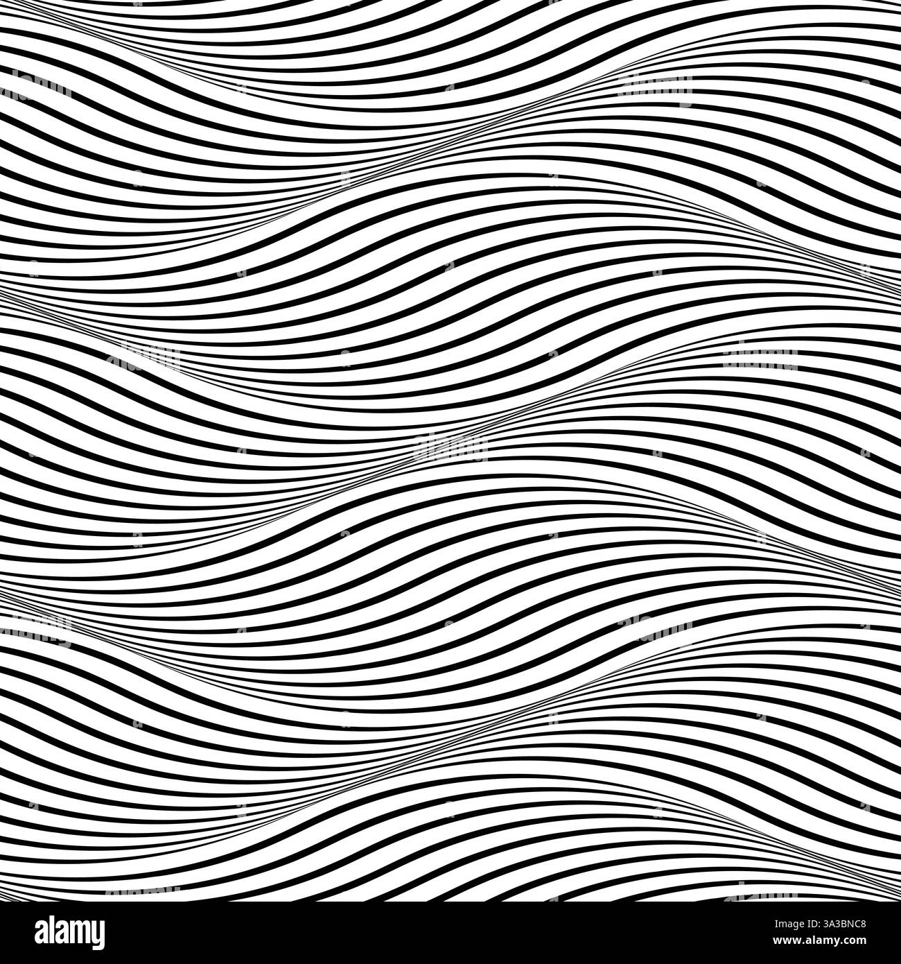 Geomatrical black white  waves seamless background Stock Vector