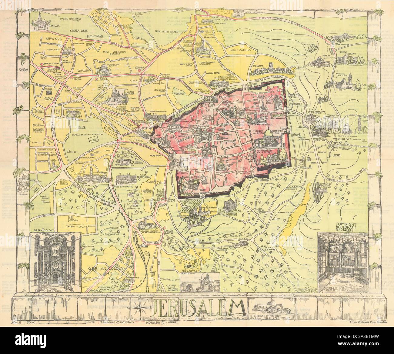 Map of jerusalem hi-res stock photography and images - Alamy