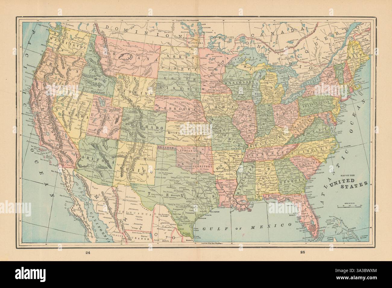 Map of the United States Indian - Map Of The United States Indian Territory Cram 1894 Old Antique Chart 3A3BWXM 