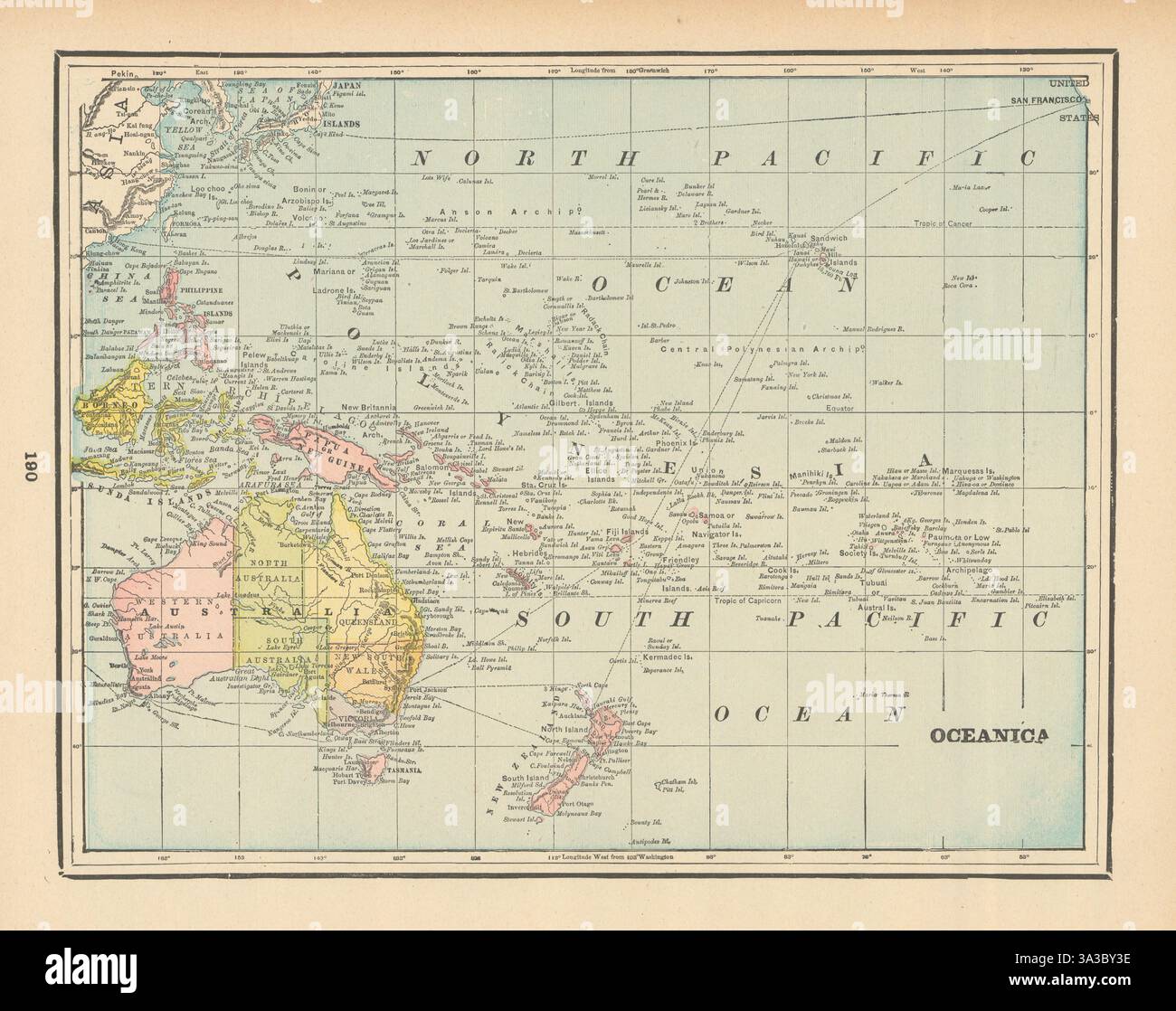 Australasia historical map hi-res stock photography and images - Alamy