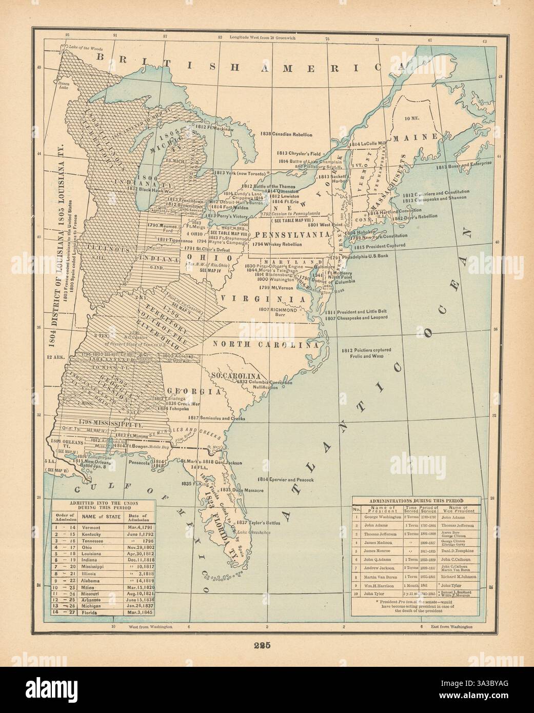 United States Historical V Constitution - United States Historical V Constitution 1789 1845 Cram 1894 Old Antique Map 3A3BYAG