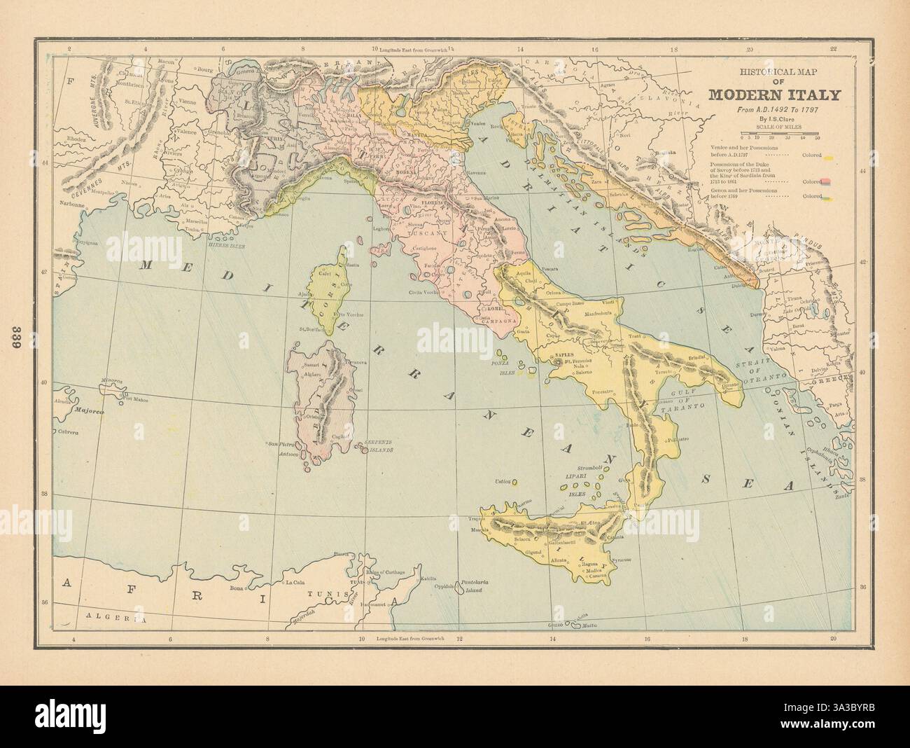 Historical map of italy hi-res stock photography and images - Alamy, image size:1300x1068