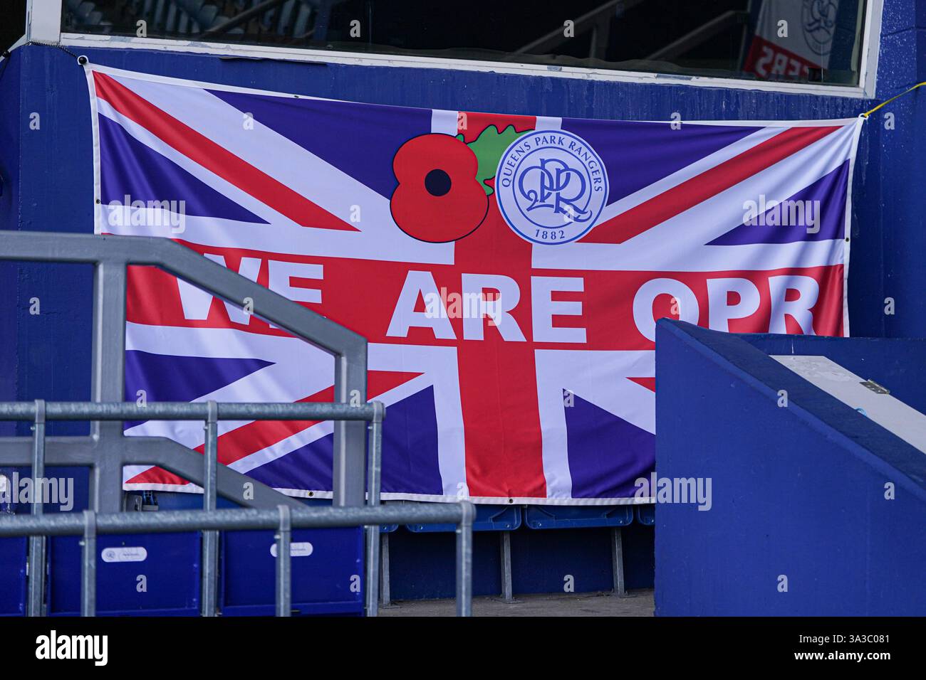 Queens park rangers flag ahead of the Sky Bet Championship match Queens ...