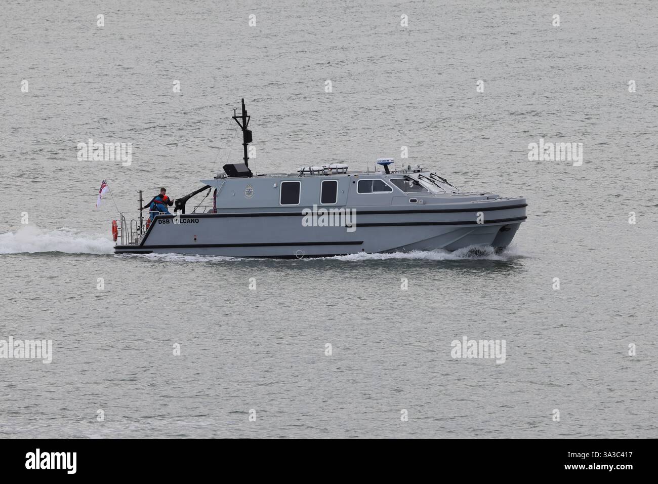 The Sea class Vahana dive support boat DSB VOLCANO underway on The Solent Stock Photo