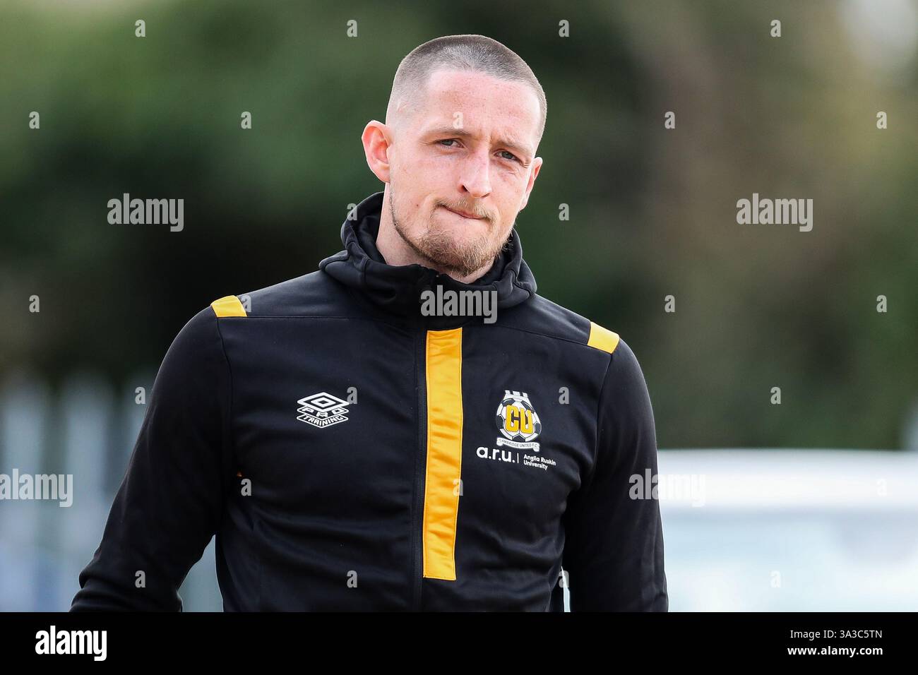 Ryan Loft Ryan Loft of Cambridge United arrives at the Cledara Abbey Stadium ...