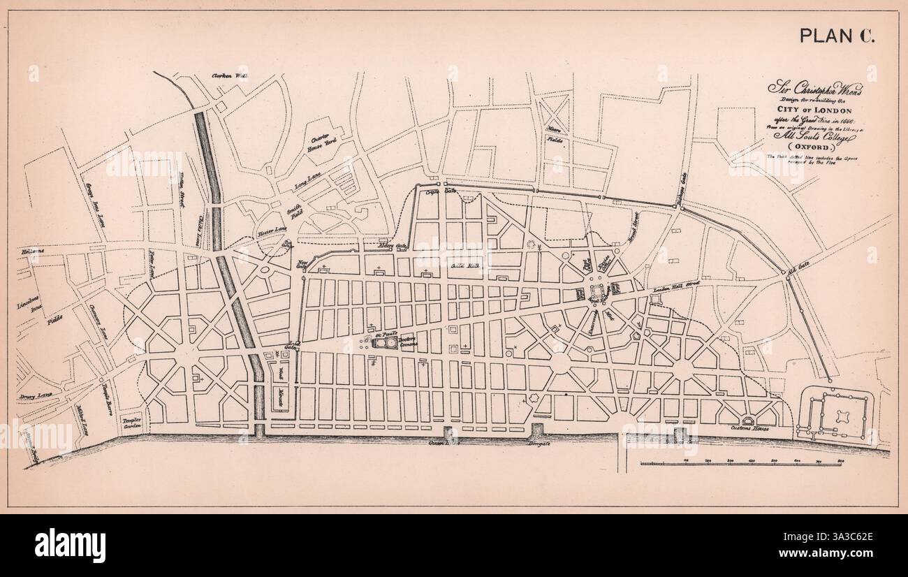 City of london map 19th century hi-res stock photography and