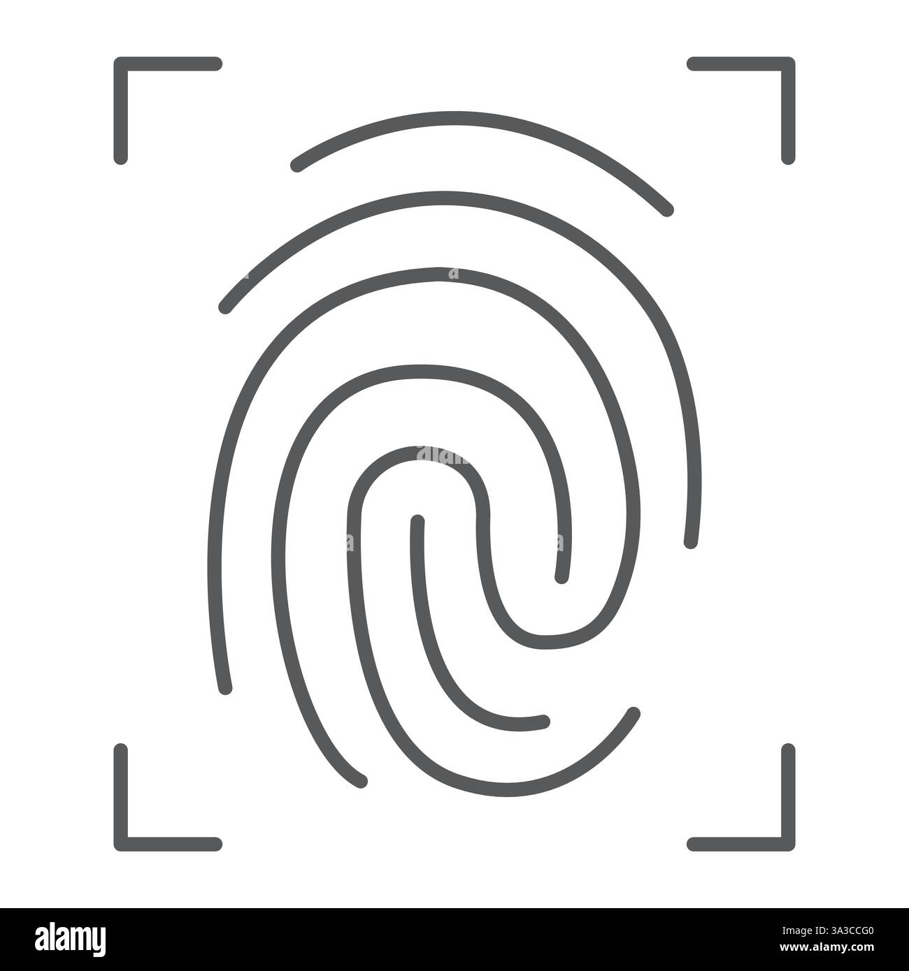 Fingerprint scanner line icon, security and identification, fingerprint ...