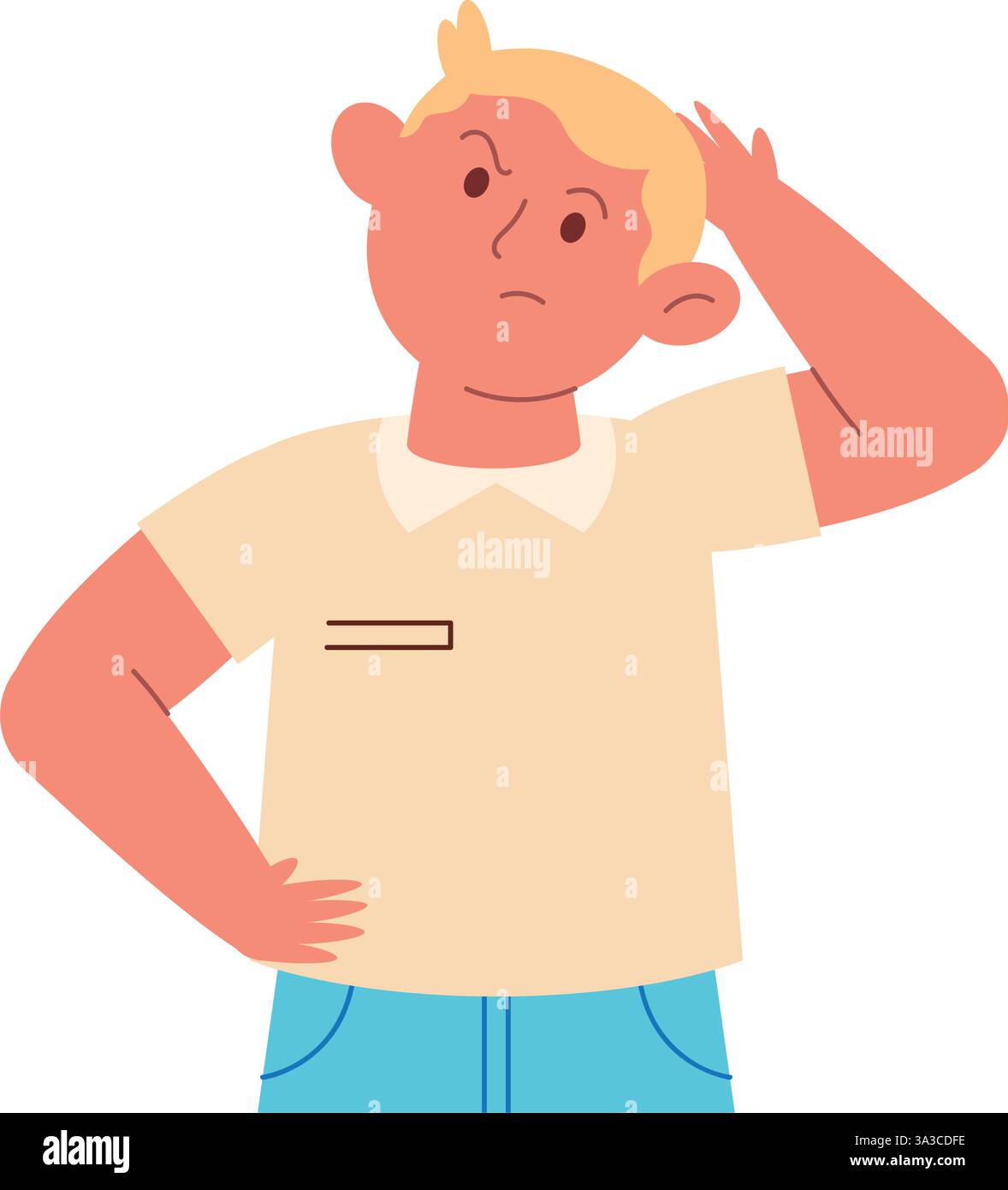 Confused Student Boy Character Stock Vector Image & Art - Alamy