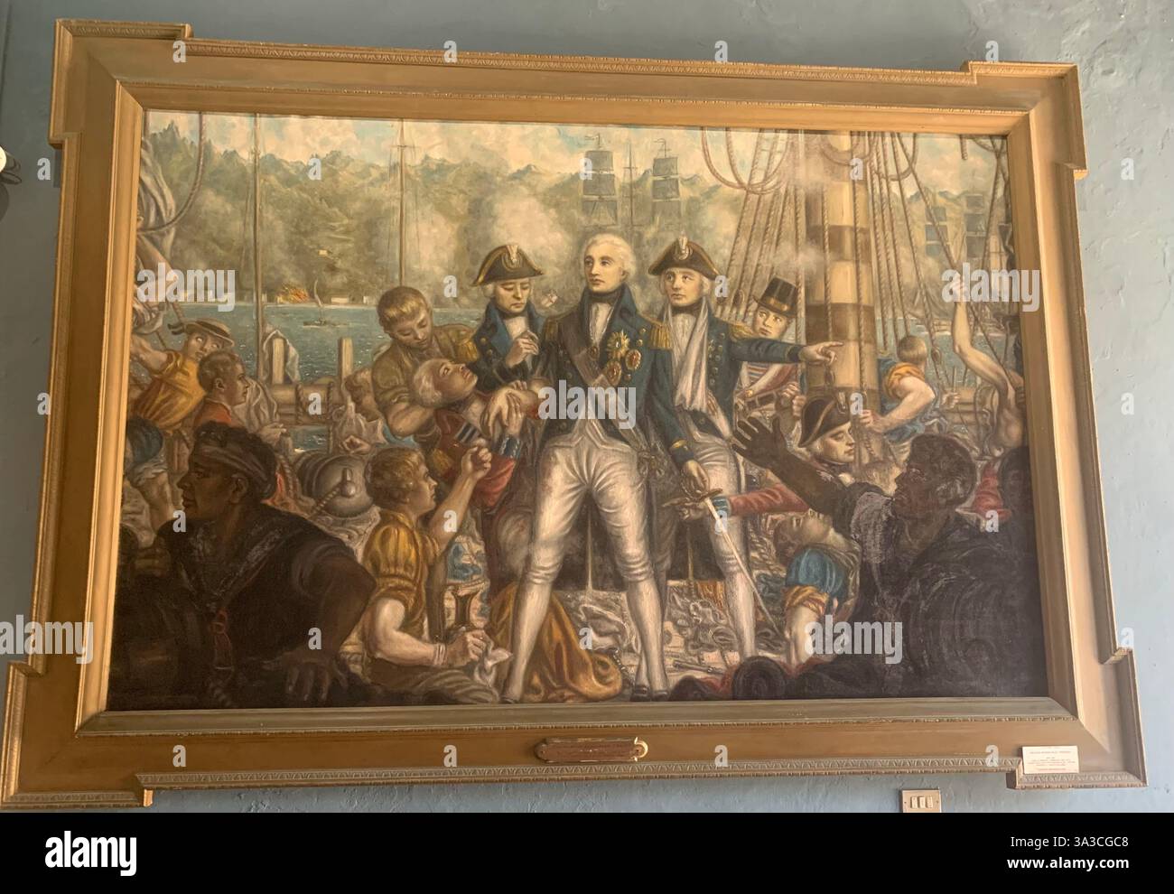 Admiral Lord Nelson in uniform in the museum in Tenerife Canary Islands Spain posh naval navy ship commander British flag ship battle lost arm - Smartphone Captured Stock Image