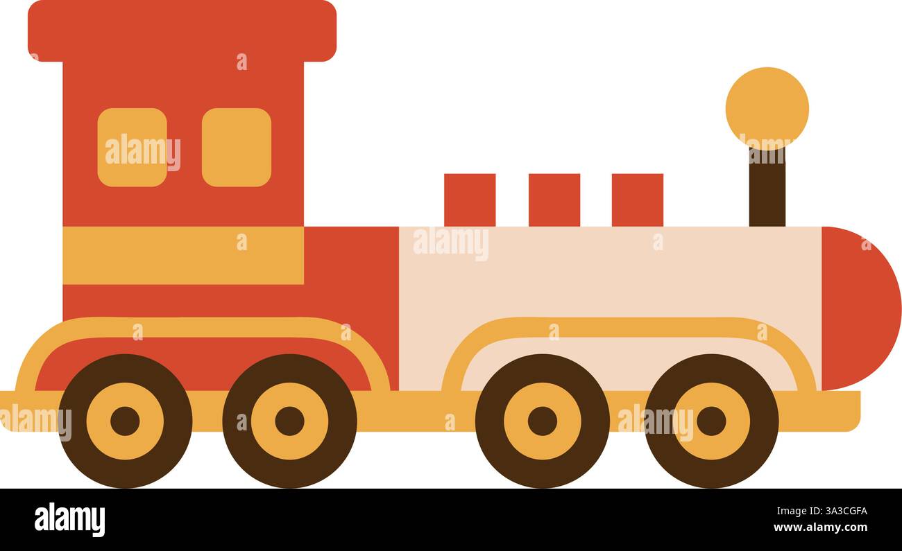 Red wheels steam train Stock Vector Images - Alamy