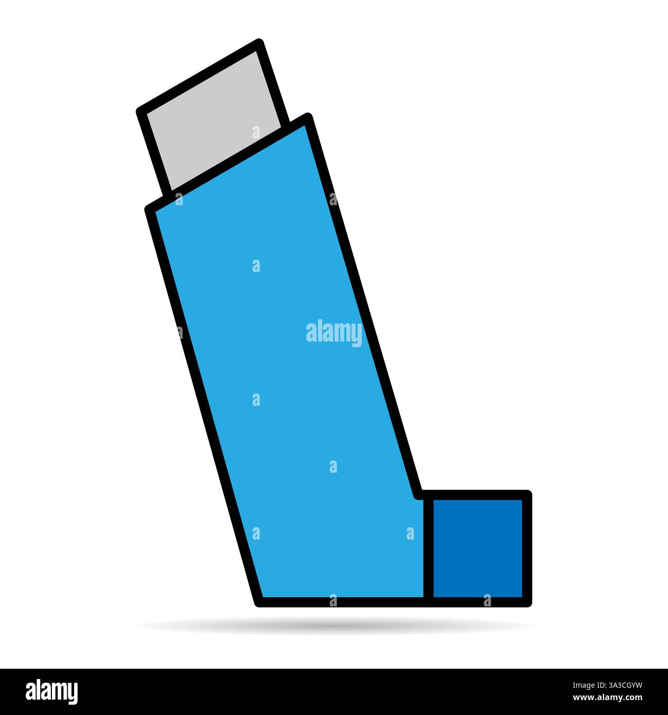 Asthma inhaler design shadow icon, medicine health care sign, graphic ...