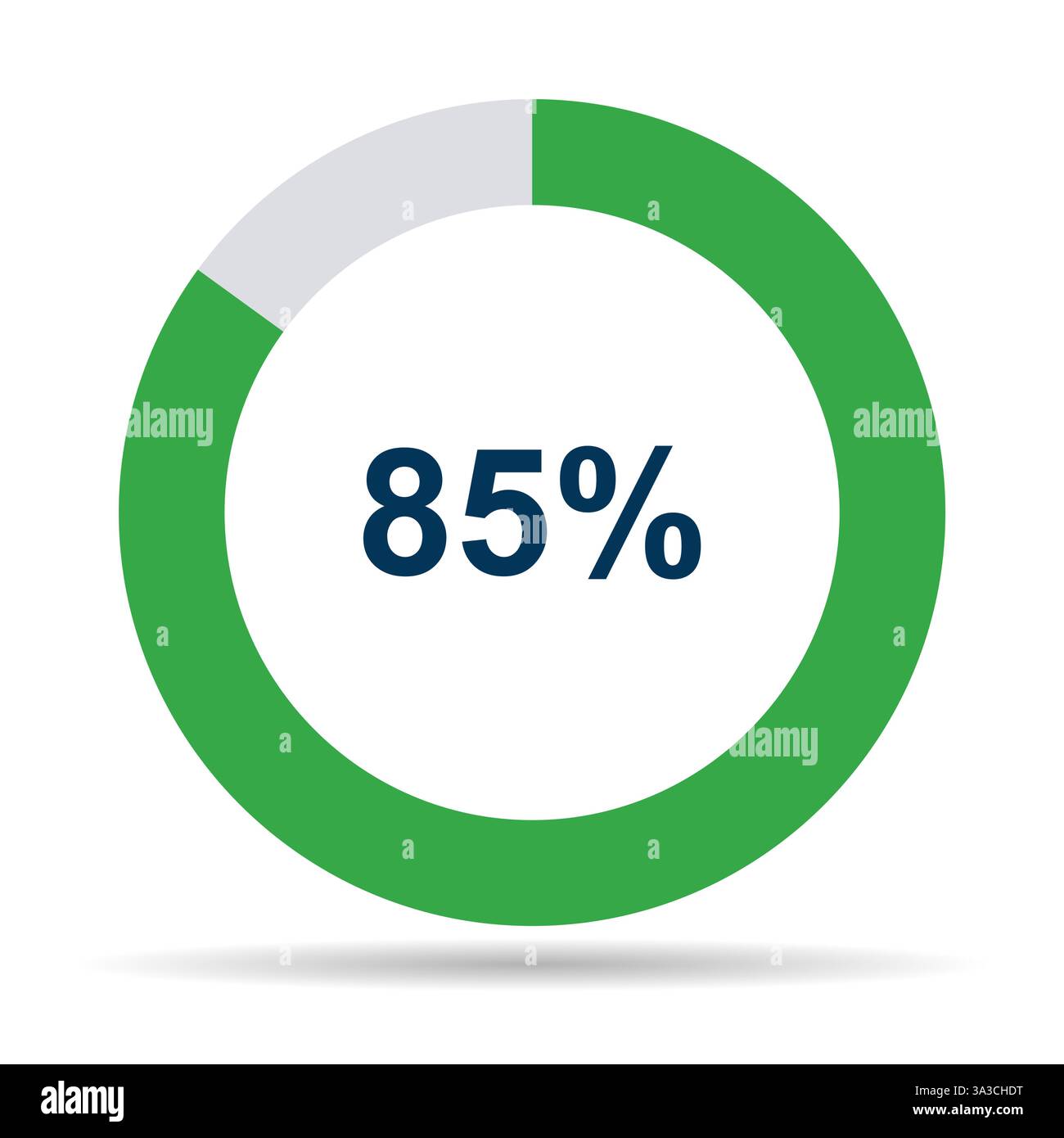 Information round diagram 85 percent shadow icon, infographic pie ...