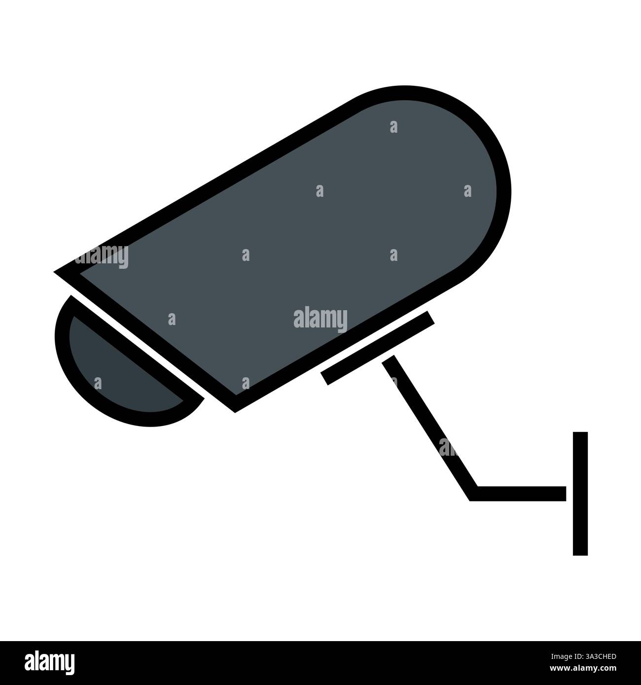 Closed circuit television camera icon, CCTV video protection alert ...