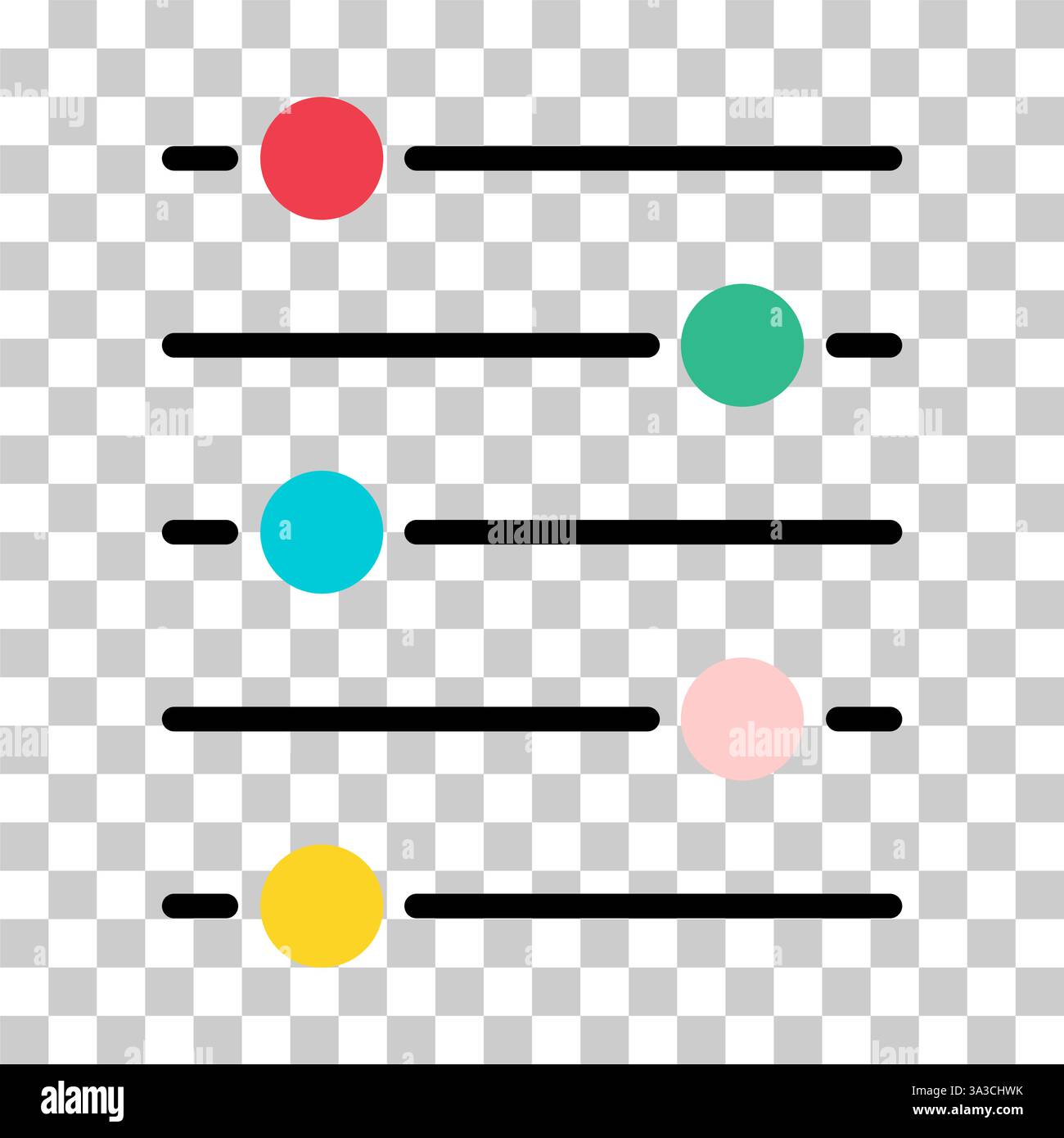 Volume mixer control icon, filter sound symbol button, switch sign vector illustration . Stock Vector