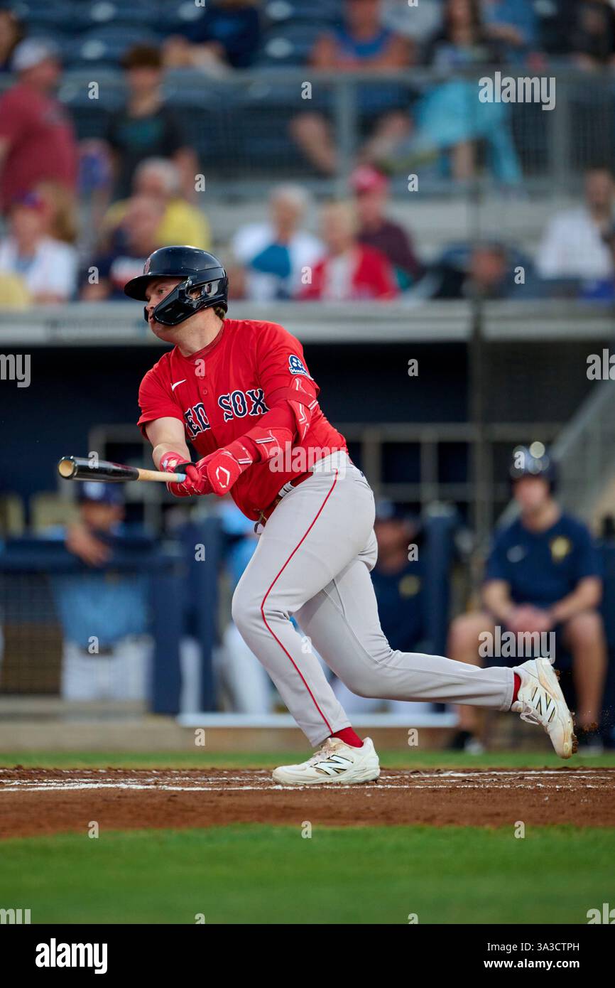 Boston Red Sox Blaze Jordan (19) at bat during an MLB Spring Breakout ...