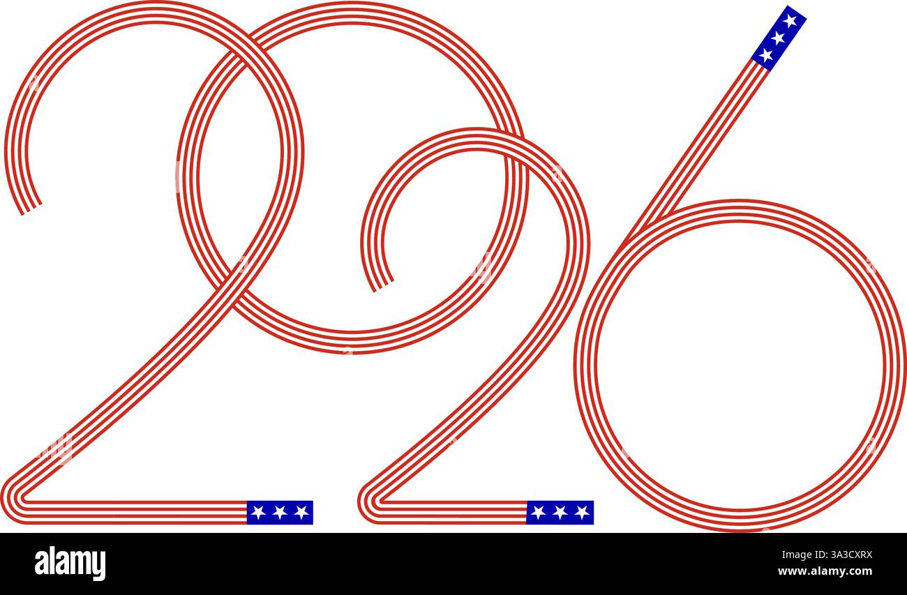 New Year 2026 Number Vector Isolated On White Background New Year 2026 Number Vector Isolated On White Background Usa Flag 2026 New Year 3A3CXRX