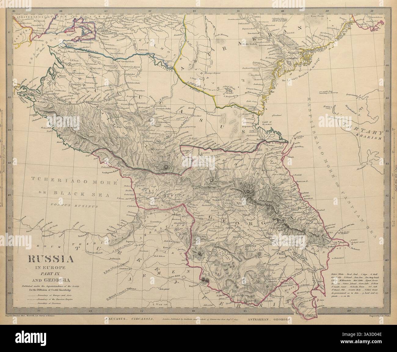 Old atlas map of russia hi-res stock photography and images