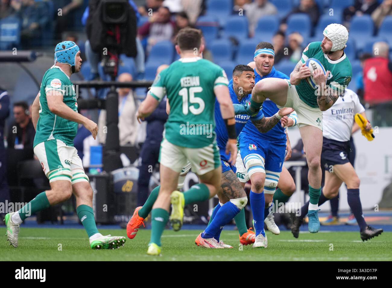 Mack Hansen of Ireland during the Six Nations rugby union match between Italy and Ireland at the
