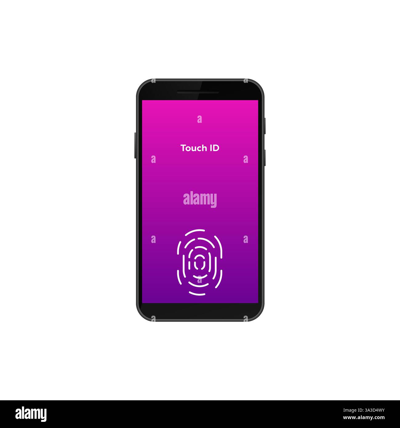 Smartphone displaying touch id animation with vibrant colors for security authentication Stock Vector