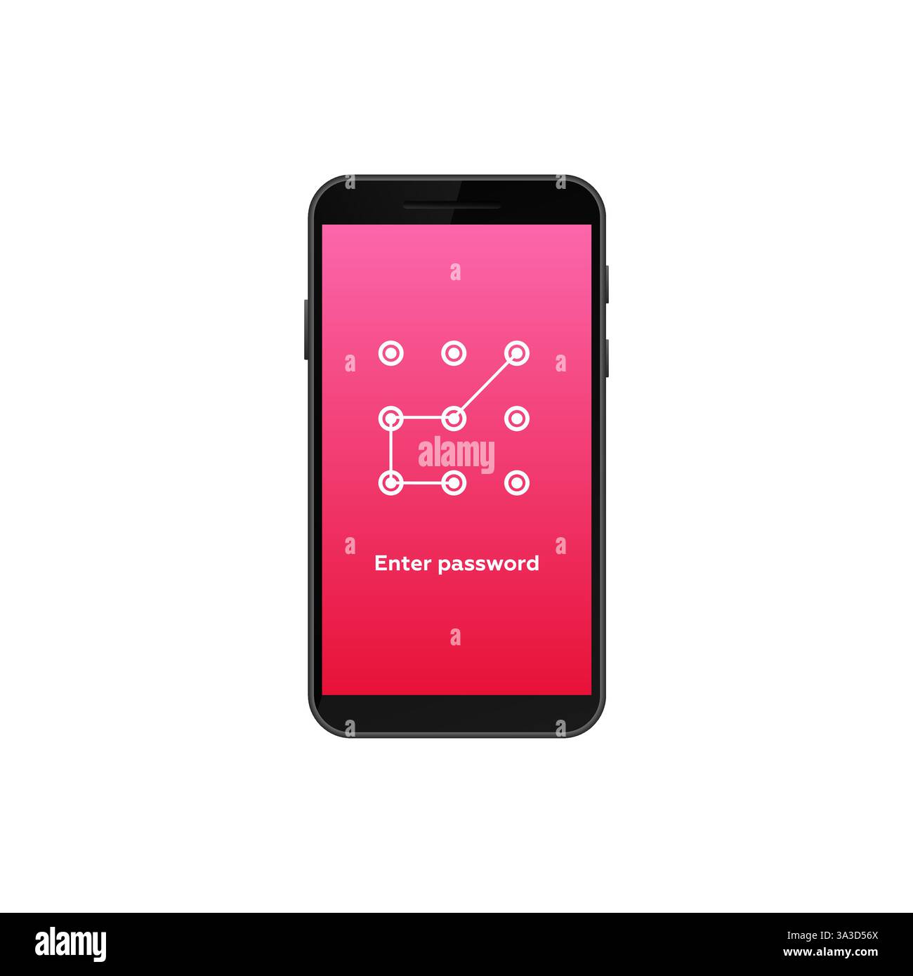 Smartphone screen with pattern password security for user access ...