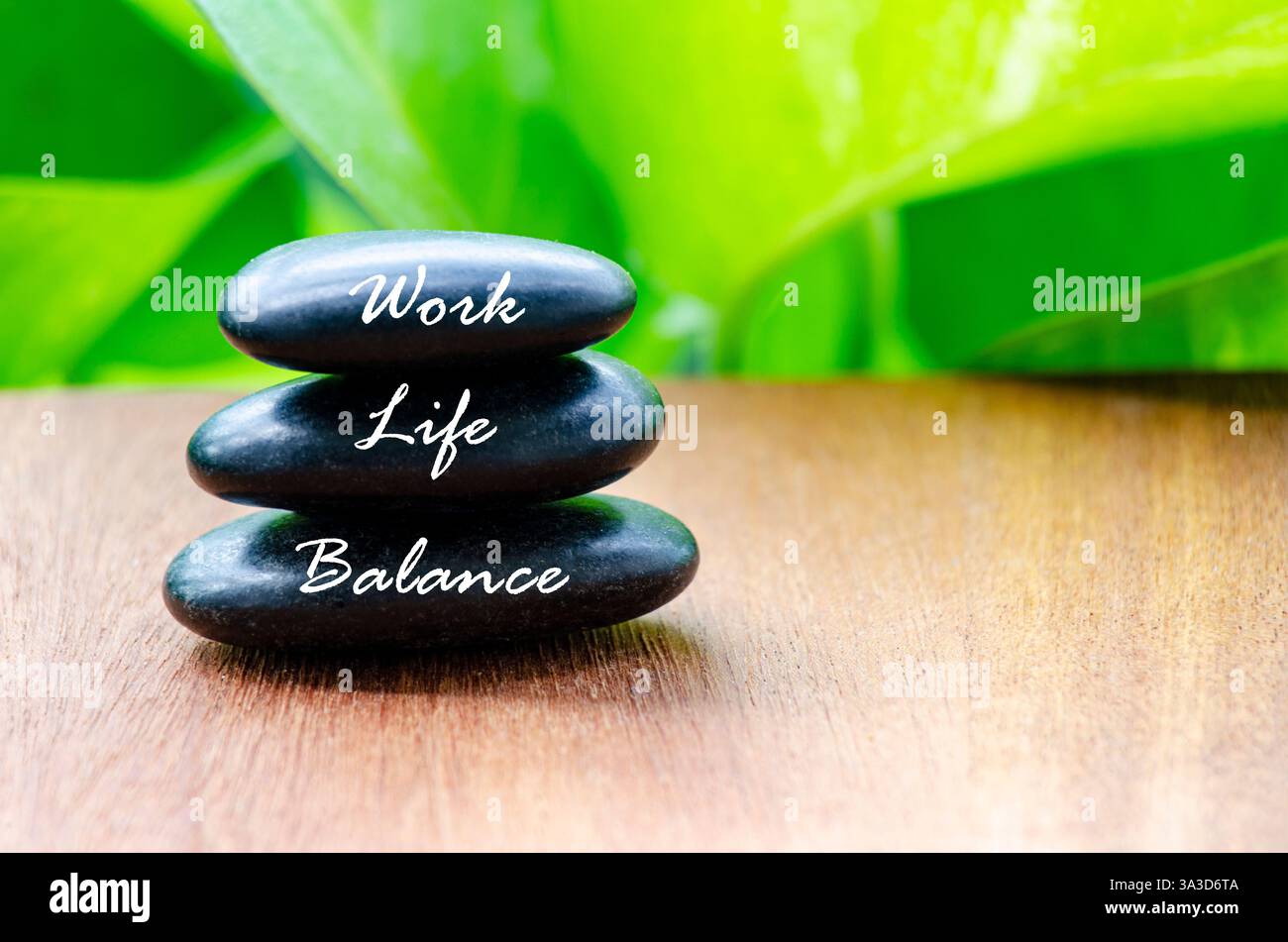 Work Life Balance text on black zen stones. Life balance concept Stock ...