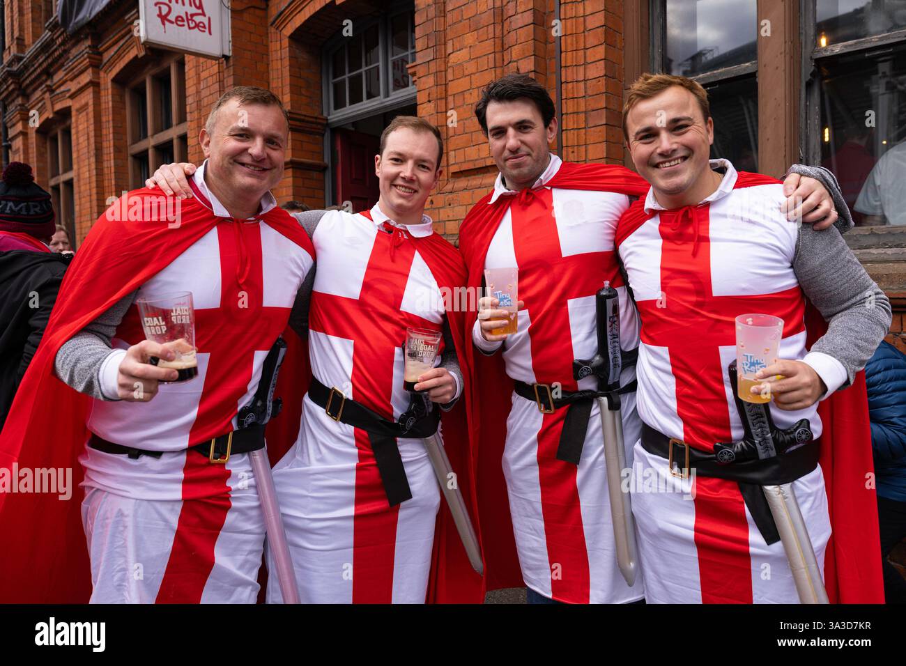England fans ahead of the 2025 Guinness 6 Nations match Wales vs ...