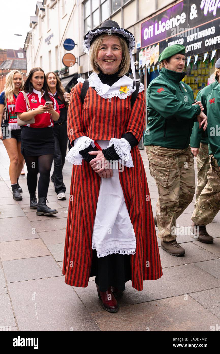 Welsh fans ahead of the 2025 Guinness 6 Nations match Wales vs England ...