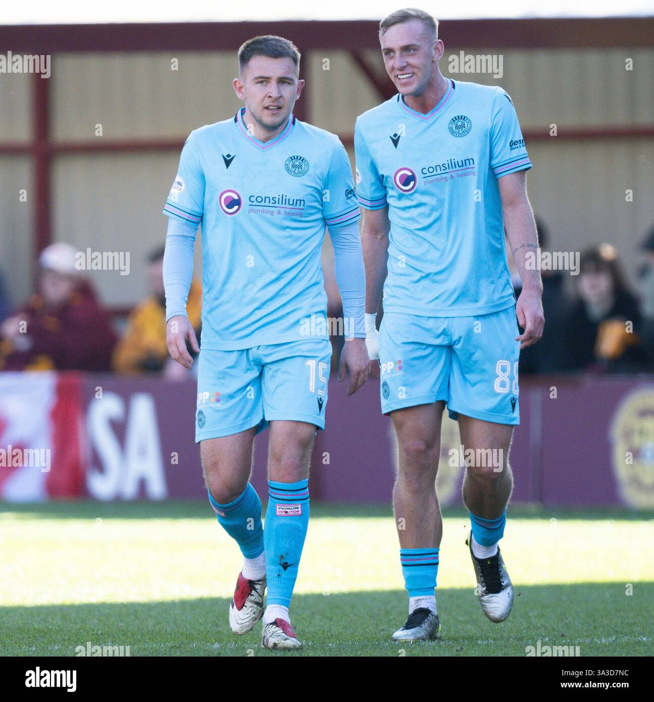 MOTHERWELL, SCOTLAND - MARCH 15:St Mirren's Caolan Boyd-Munce (L ...