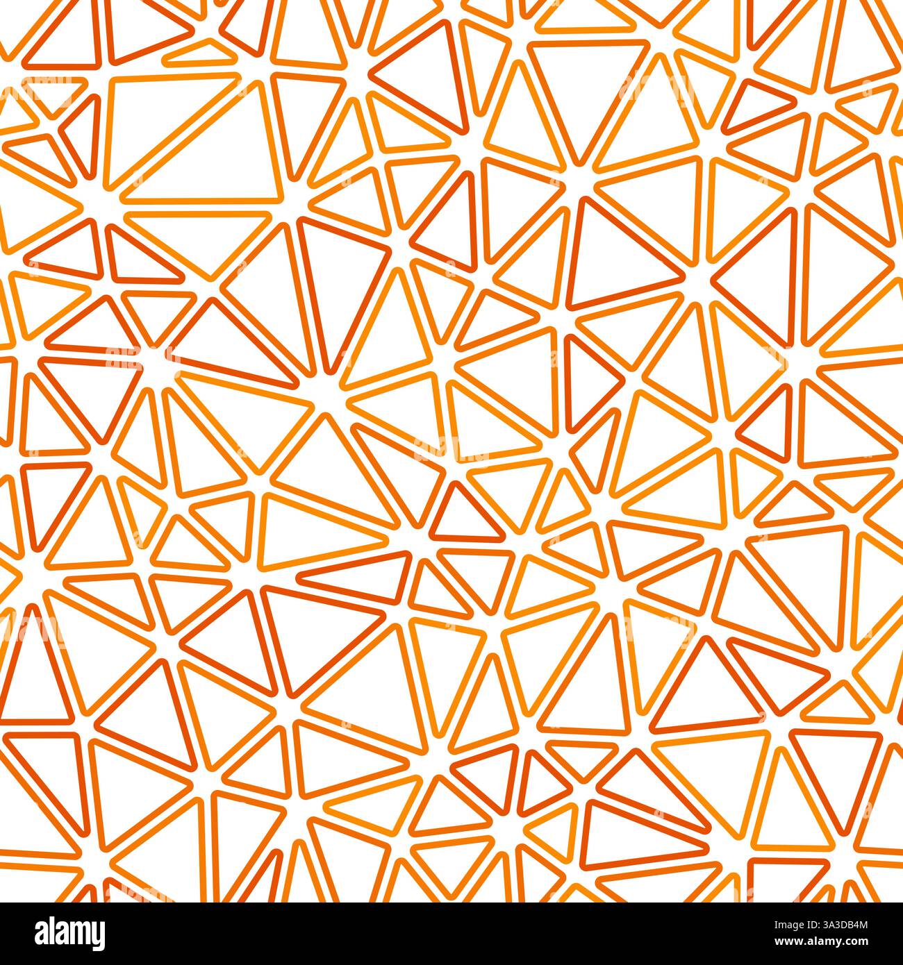 Abstract background with mosaic triangle shapes. Compact triangles size. Monotone style. Rounded triangles outlined. Repeatable pattern. Amber Glow. Stock Vector