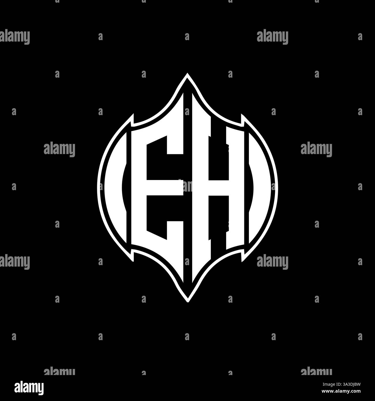 EH Unique modern flat abstract geometric initials vector letter logo design. EH monogram logo. Stock Vector