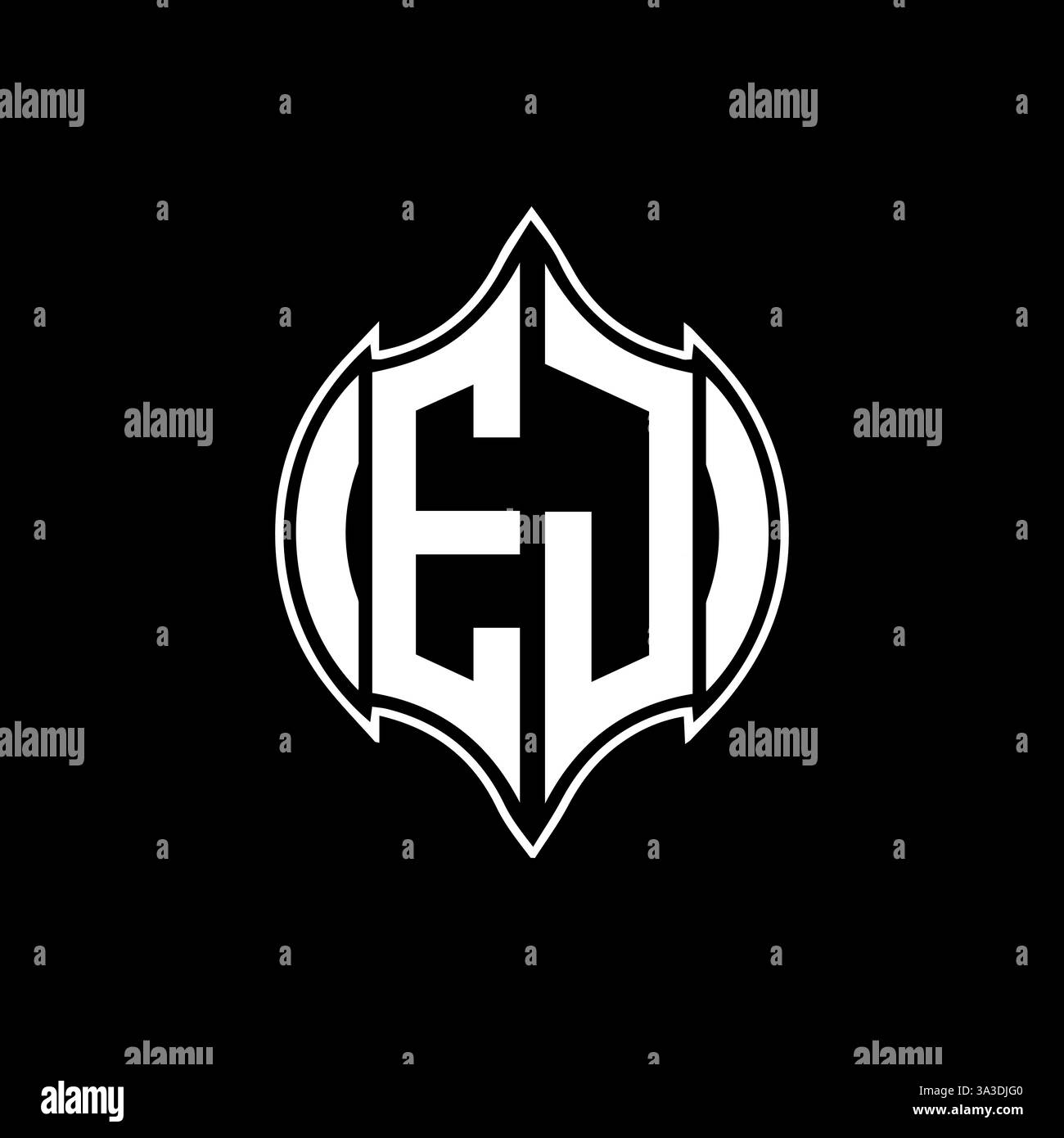 EJ Unique modern flat abstract geometric initials vector letter logo design. EJ monogram logo. Stock Vector