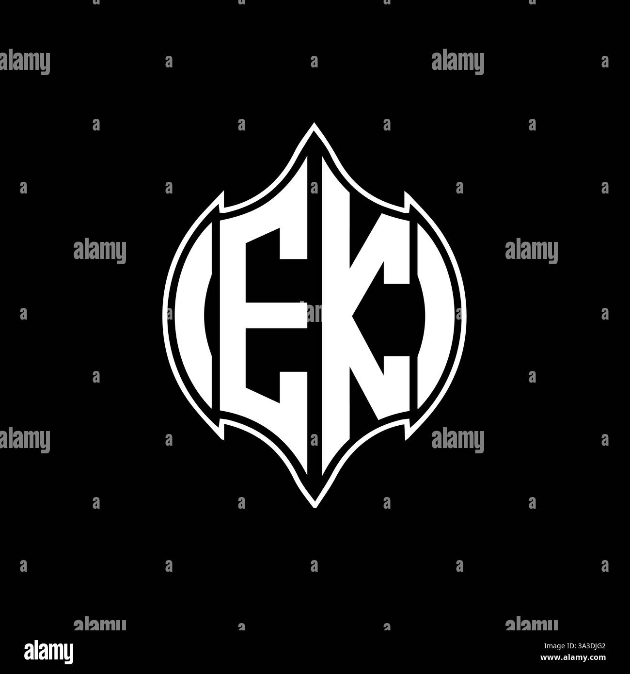 EK Unique modern flat abstract geometric initials vector letter logo design. EK monogram logo. Stock Vector