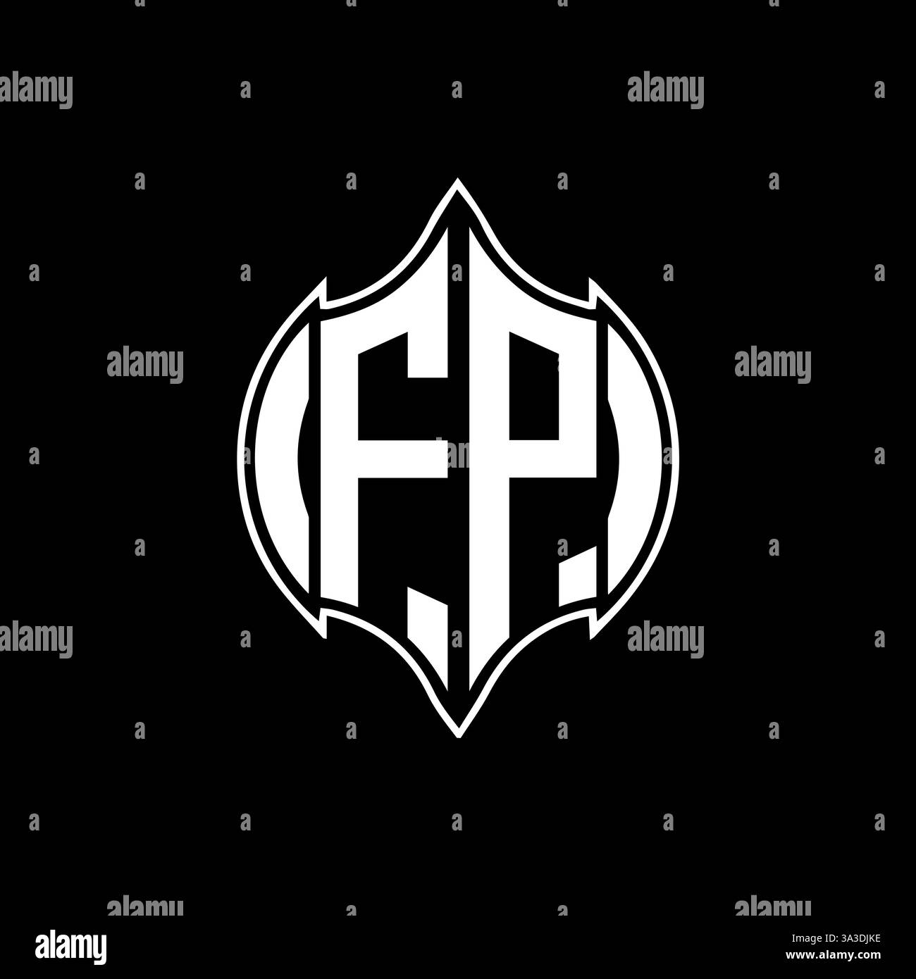 FP Unique modern flat abstract geometric initials vector letter logo design. FP monogram logo. Stock Vector