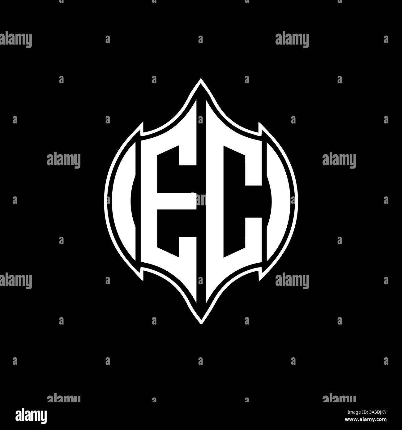 EC Unique modern flat abstract geometric initials vector letter logo design. EC monogram logo. Stock Vector
