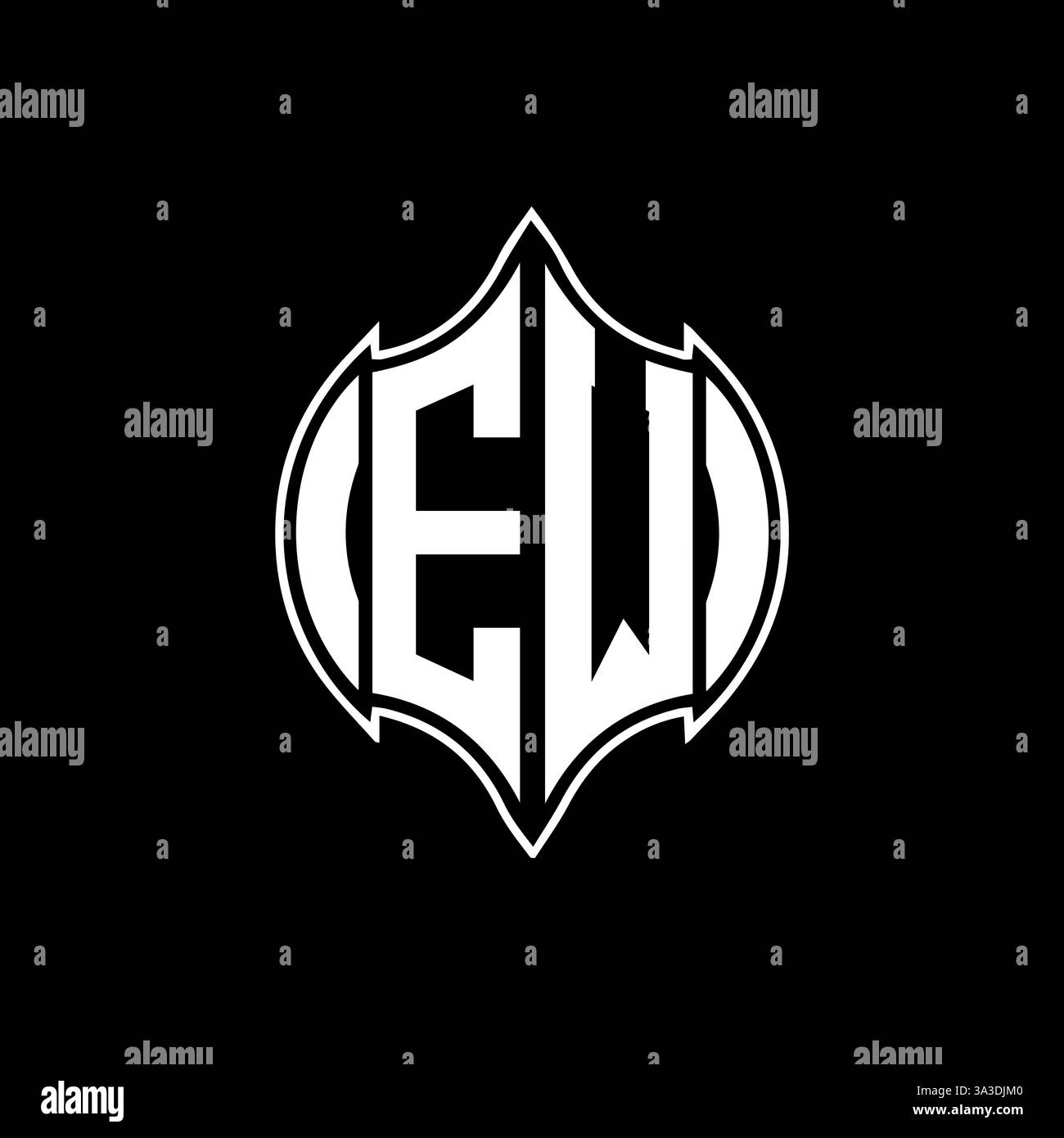 EW Unique modern flat abstract geometric initials vector letter logo design. EW monogram logo. Stock Vector
