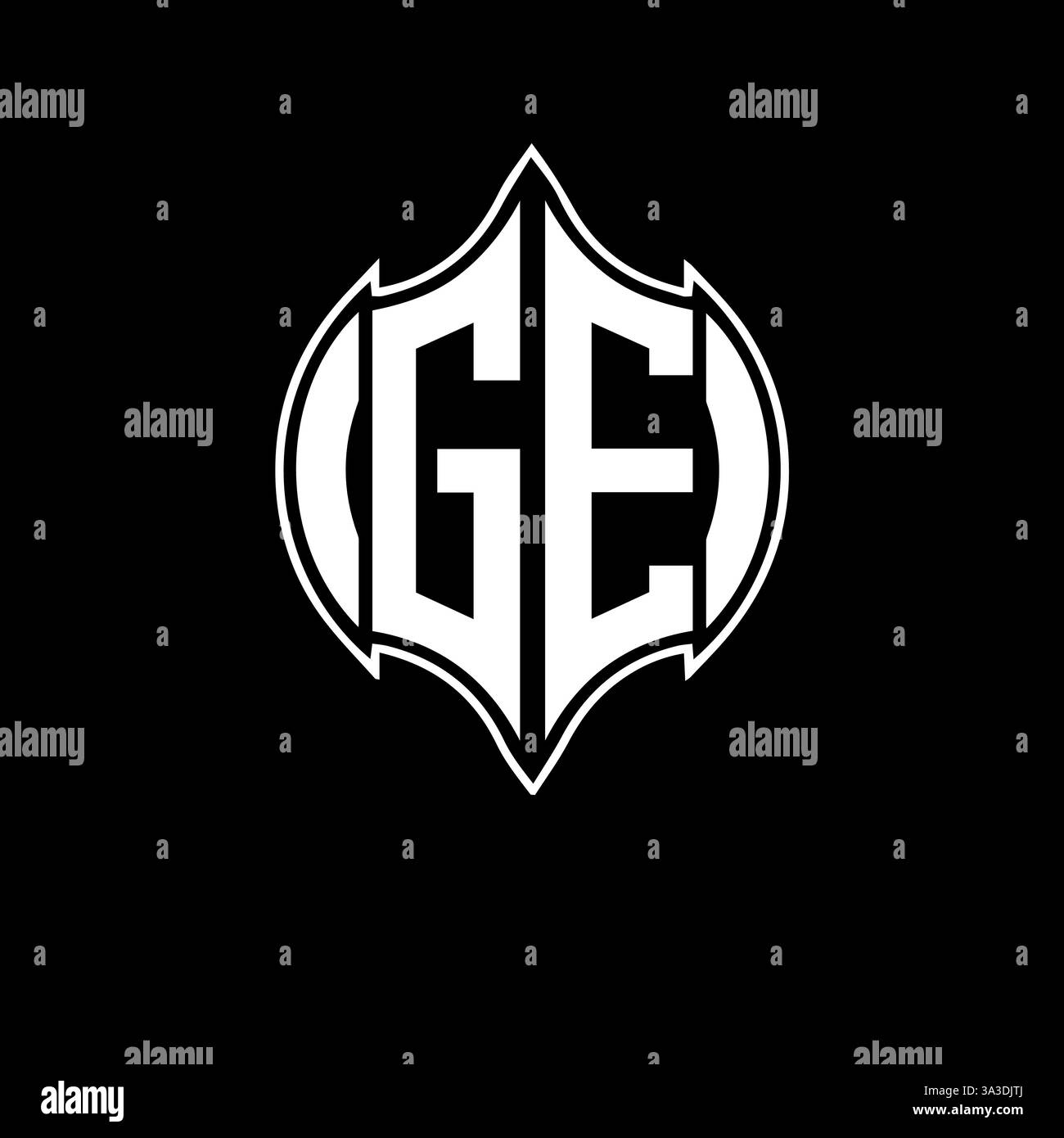 GE Unique modern flat abstract geometric initials vector letter logo design. GE monogram logo. Stock Vector