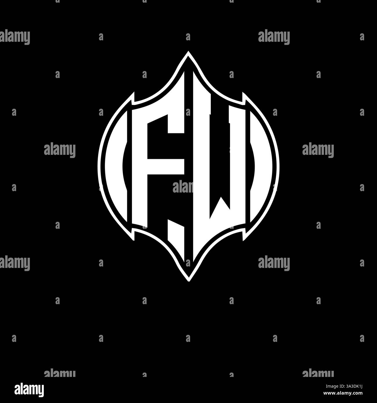 FW Unique modern flat abstract geometric initials vector letter logo design. FW monogram logo. Stock Vector