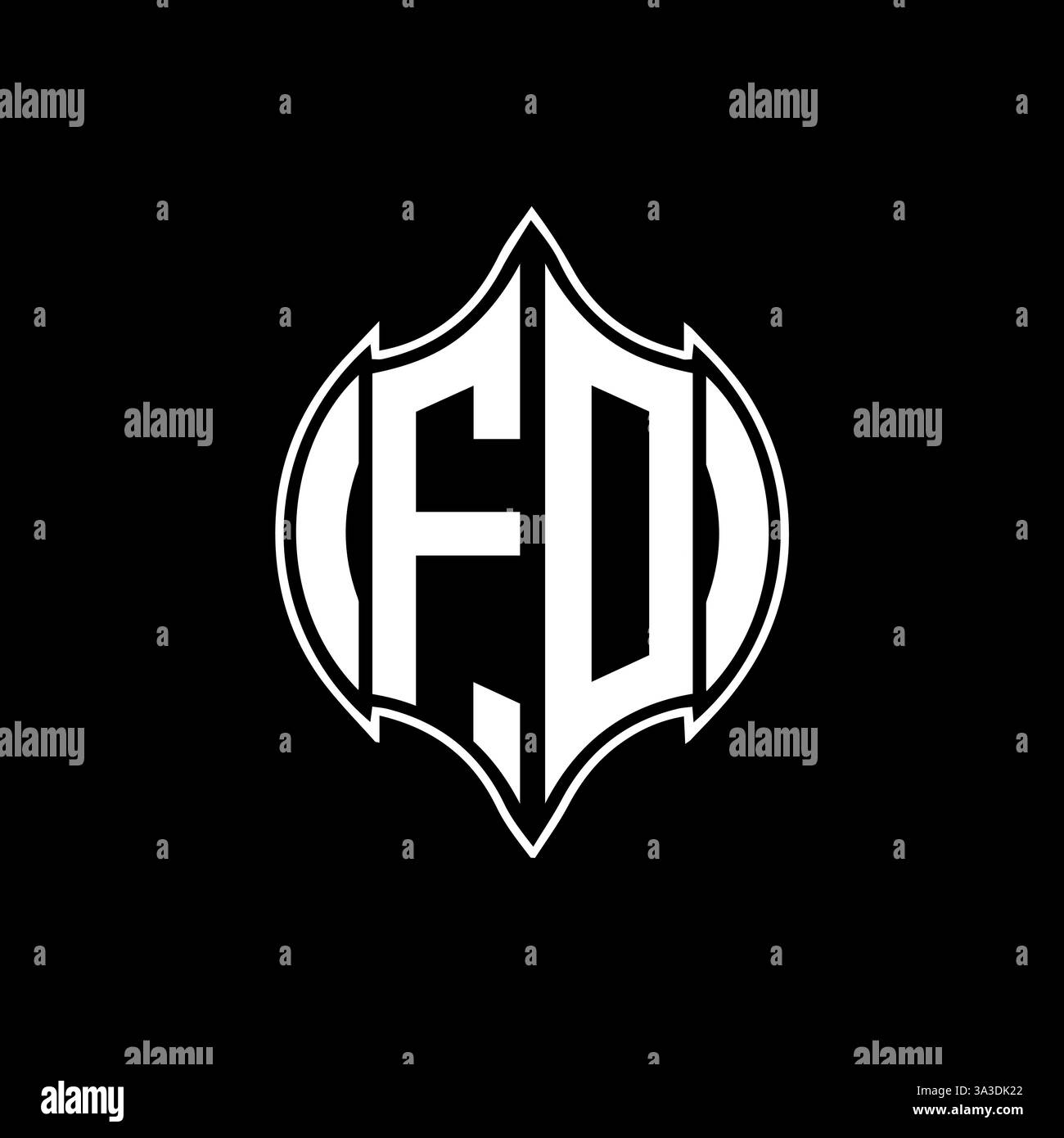 FO Unique modern flat abstract geometric initials vector letter logo design. FO monogram logo. Stock Vector
